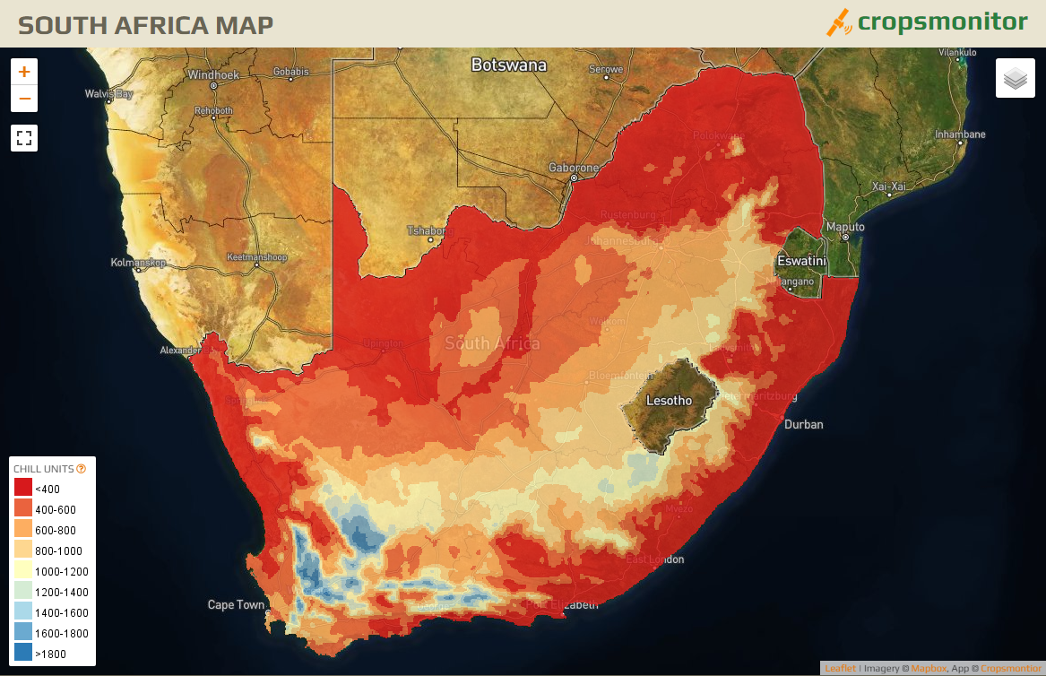 Map of CHILL UNITS for South Africa